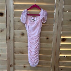 Pink Ruched Dress
